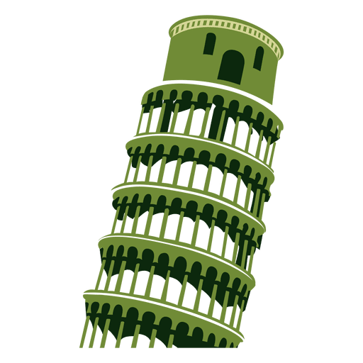 Dibujo de dibujos animados de la torre de Pisa Diseño PNG