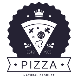 Pizza logo seal with chef - Vector download