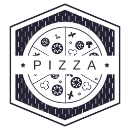 Pizza logotipo hexagonal Desenho PNG