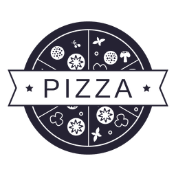 Pizza logo seal with chef - Vector download