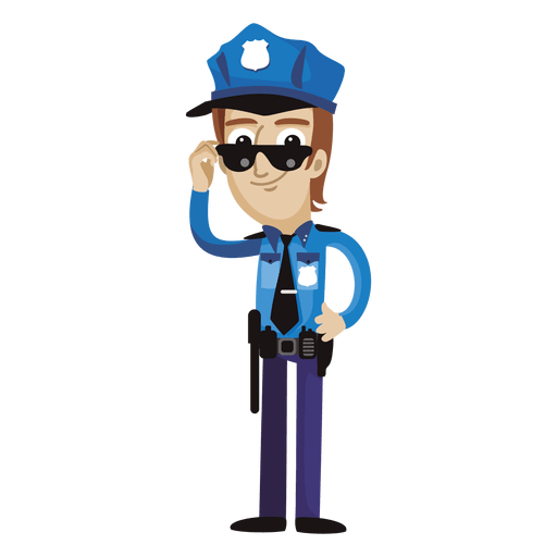 Policeman funny cartoon PNG Design