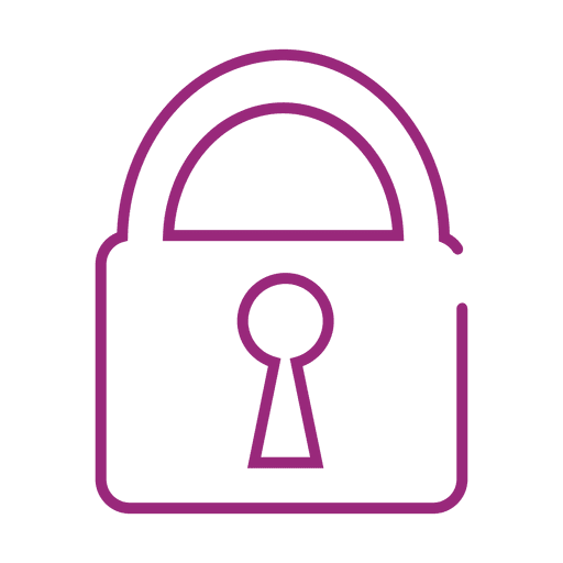 Purple lock line icon2.svg PNG Design