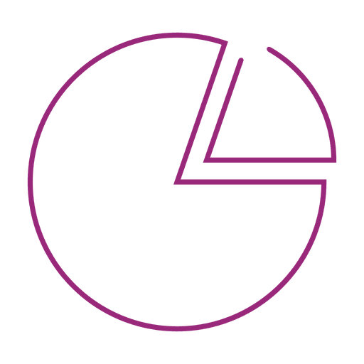 Línea de gráfico circular púrpura icon.svg Diseño PNG