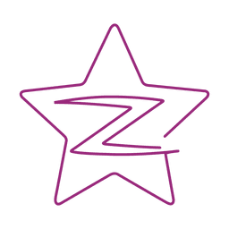 Purple z star line icon svg PNG Design