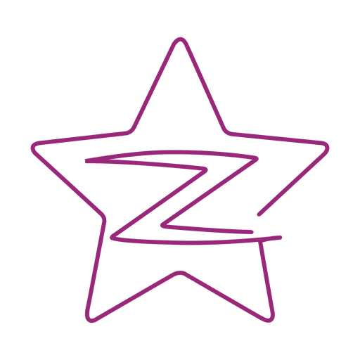 ícone roxo da linha da estrela z svg Desenho PNG