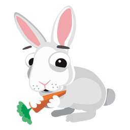 Conejo comiendo dibujos animados de zanahoria Diseño PNG