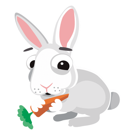 Conejo comiendo dibujos animados de zanahoria Diseño PNG