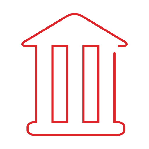 Red bank building line icon.svg PNG Design