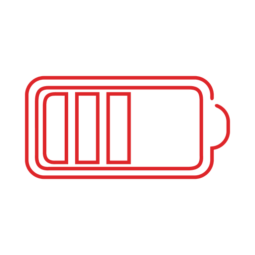 Red battery line icon.svg PNG Design
