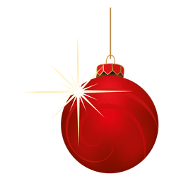 Rote blinkende Weihnachtskugel PNG-Design