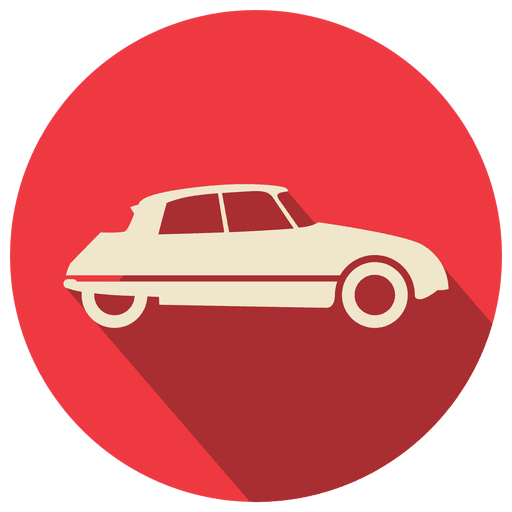 Retro-Auto des roten Kreises PNG-Design