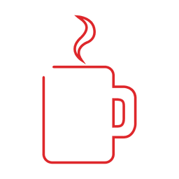 Red coffee line icon.svg PNG Design