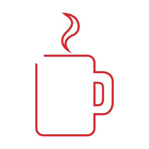 Download Red coffee line icon.svg - Transparent PNG & SVG vector file