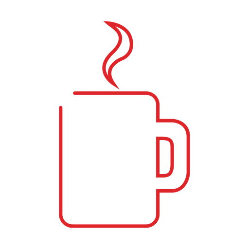 Red coffee line icon.svg Desenho PNG