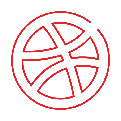 Red dribbble line icon.svg Diseño PNG