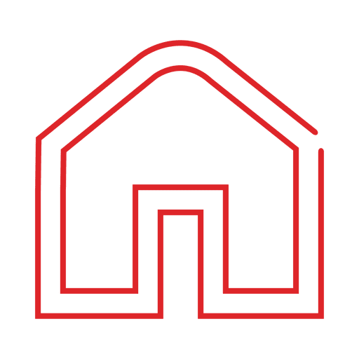 Red home line icon2.svg PNG Design