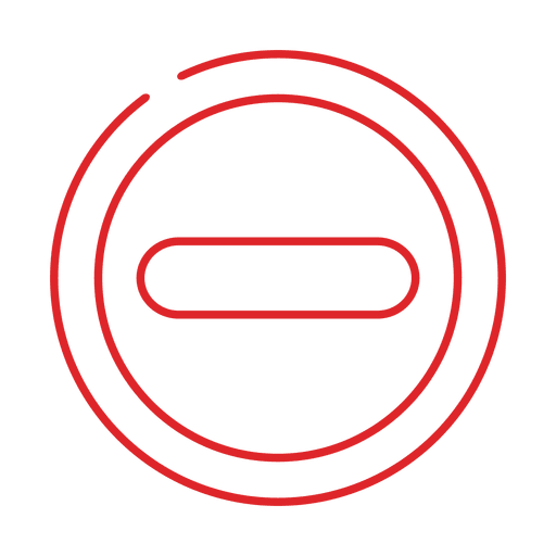 Red minus circle line icon.svg PNG Design