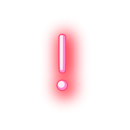 Red neon alphabet exclamation PNG Design