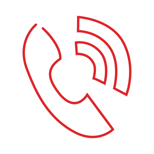 Red phone ring line icon.svg PNG Design