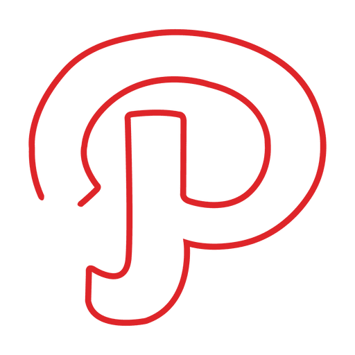 Red pinterest line icon.svg PNG Design