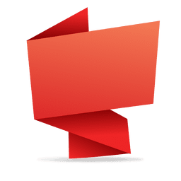 Banner rectangular rojo de origami Diseño PNG