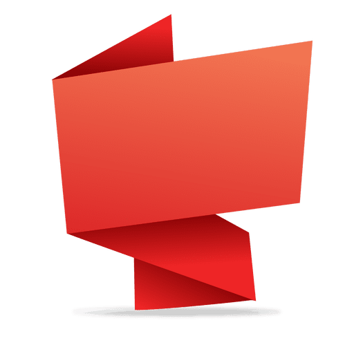 Red rectangular origami banner PNG Design
