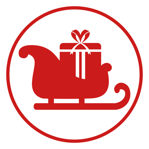 Red sleigh circle icon