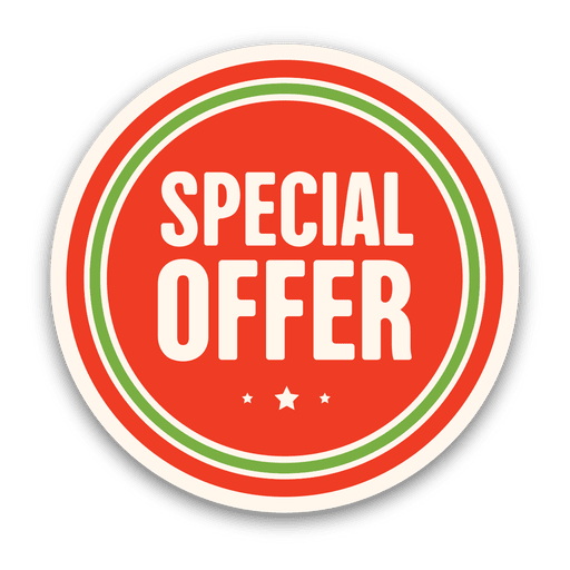 Red special offer badge PNG Design