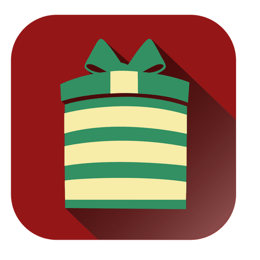 Icono de caja de regalo cuadrado rojo