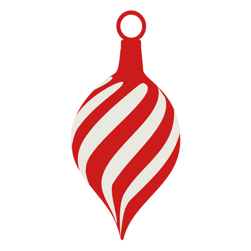Red Stripy Christmas Ball Vector PNG Design