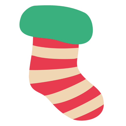 Red stripy christmas sock - Transparent PNG & SVG vector file