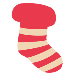 Calcetín navideño rojo a rayas Diseño PNG