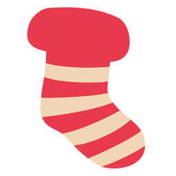 Red stripy xmas sock Transparent PNG