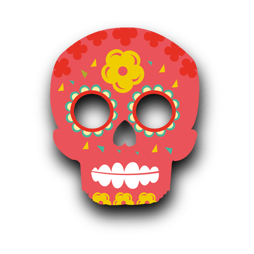 Red sugar skull decoration PNG Design