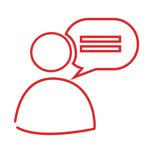 Rote Benutzerblasenlinie icon.svg PNG-Design