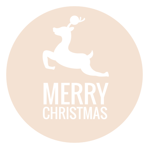Etiqueta de navidad troquelada de reno Diseño PNG