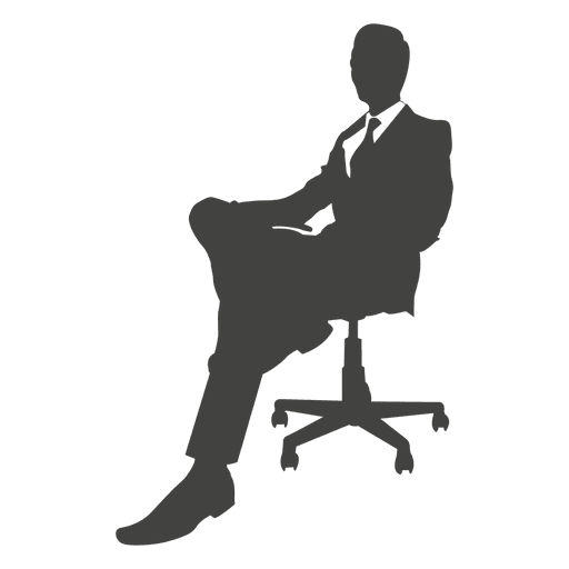 Hombre de negocios relajante en silla Diseño PNG