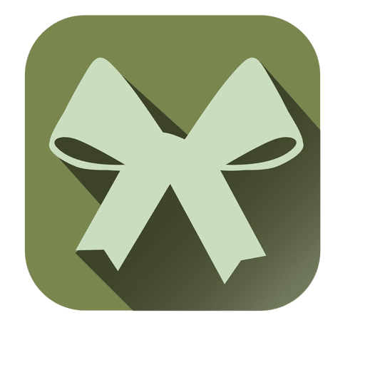 Ribbon bow square icon with drop shadow
