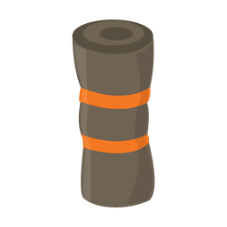 Icono de kit de carpa enrollada Diseño PNG