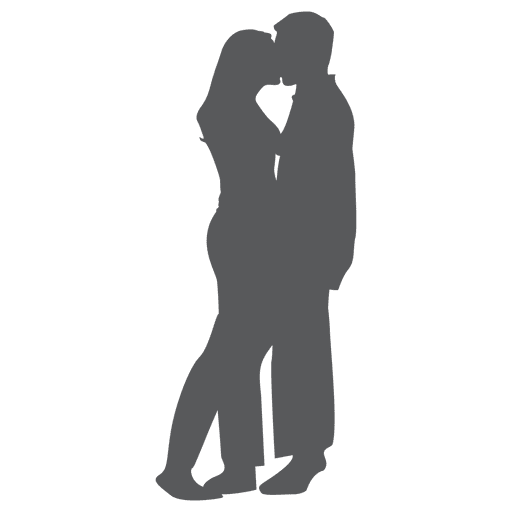 Download Romantic Couple Kissing Silhouette In Gray Transparent Png Svg Vector File