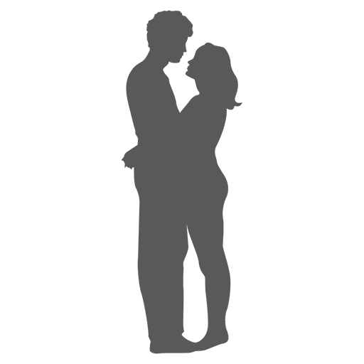 Romantic couple silhouette PNG Design