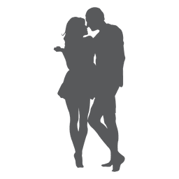 Silhueta de amante beijo romântico Desenho PNG