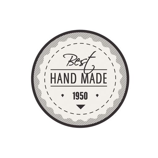 Abgerundetes handgemachtes Vintage-Etikett PNG-Design