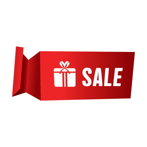 Sale gift box label PNG Design