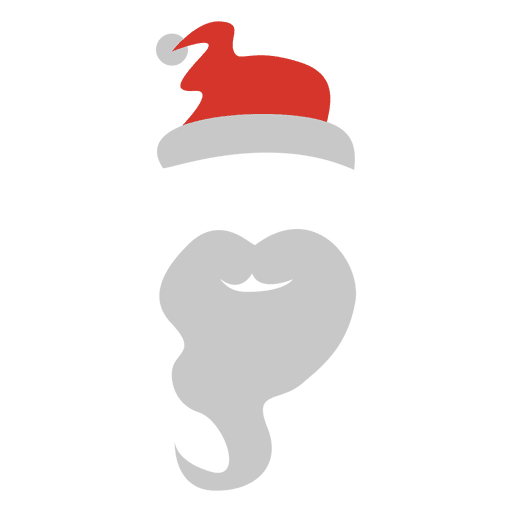 Santa barba con dibujos animados de sombrero Diseño PNG