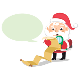 Bolha de desenho animado da lista de verificação do Papai Noel Desenho PNG