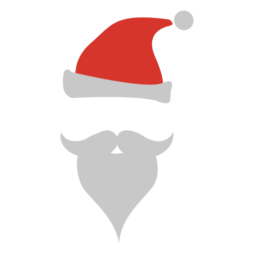 Santa claus beard hat silhouette PNG Design