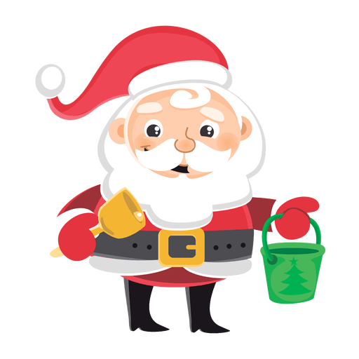 Santa claus bell bucket PNG Design