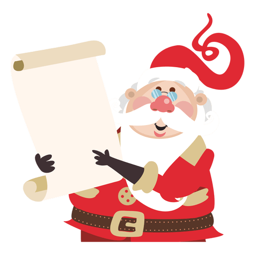 Santa Claus Cartoon Holding List Transparent Png Svg Vector