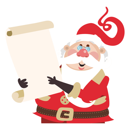 Santa claus cartoon holding list PNG Design